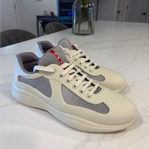 Prada Cream rubber Americas Cup sneakers US13